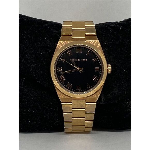 Michael Kors Channing MK5937 Womens Stainless Steel Analog Black Dial Watch VK14 - Picture 1 of 12